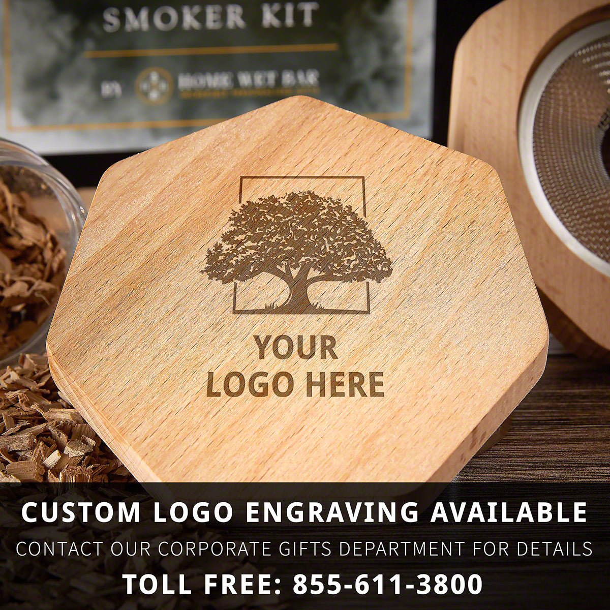 Black Diamond Custom 6 pc Bourbon Smoker Kit w Glass