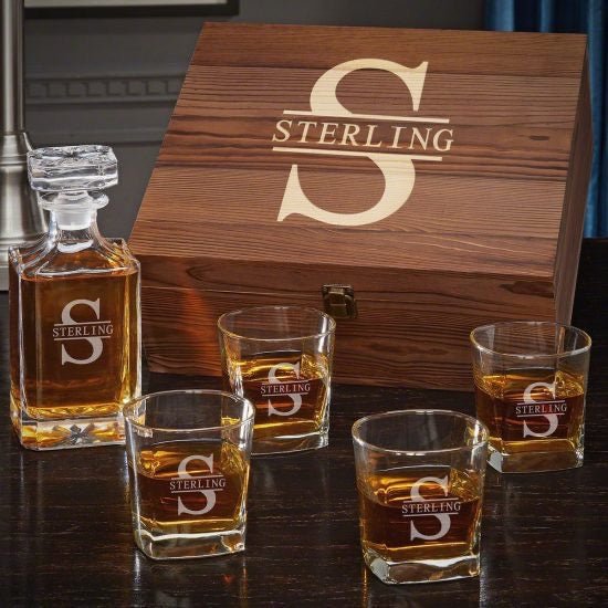 Carson Whiskey Decanter With Bar Glasses