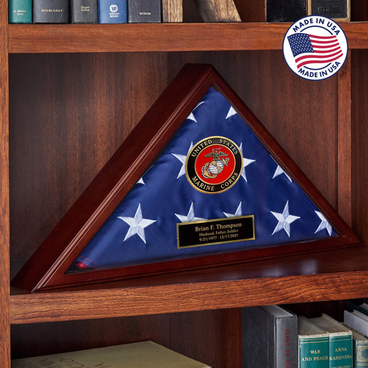 Custom Cherry Flag Case US Marine Corps Gift - Made in USA - 5x9.5 ft Memorial Flags