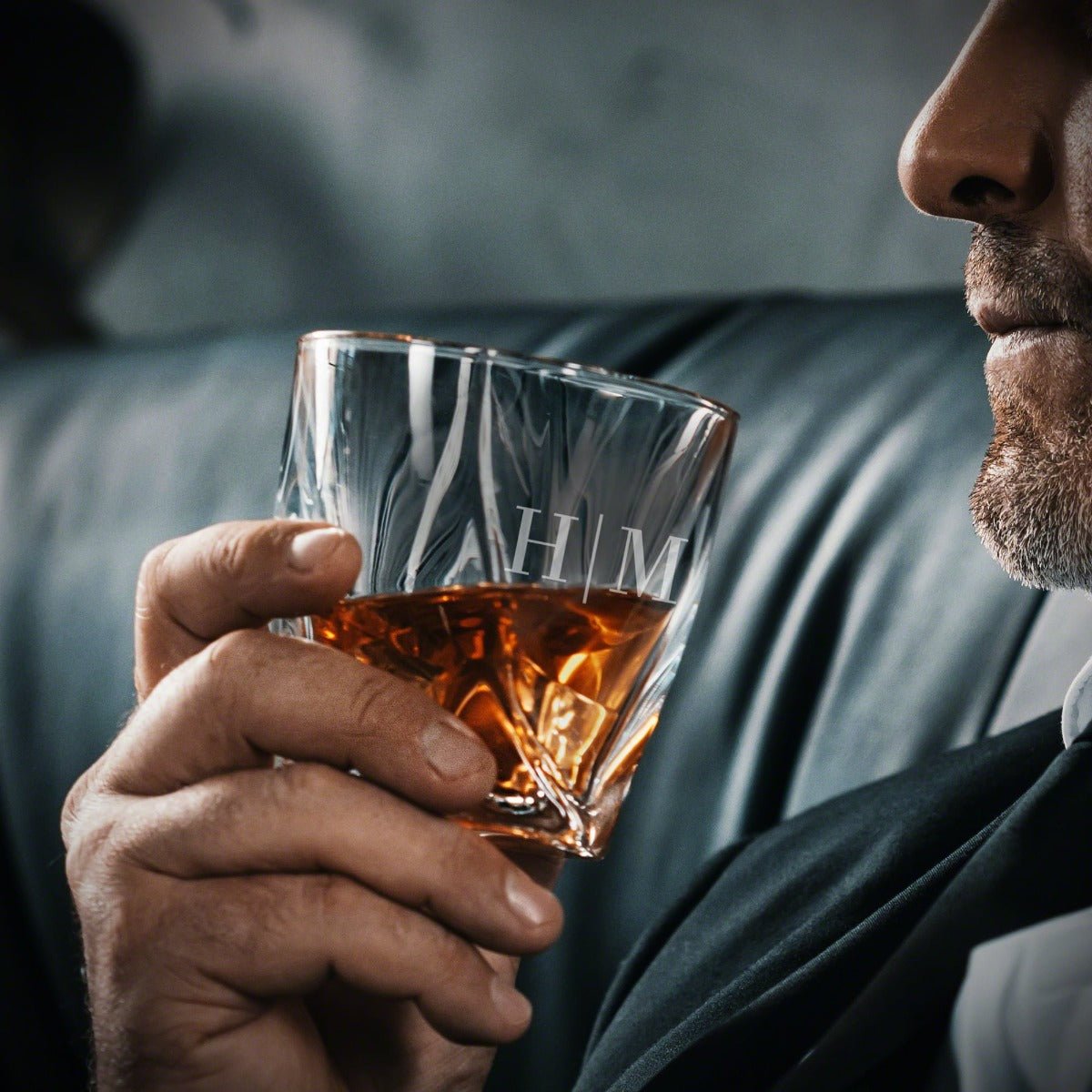 Custom Twist Whiskey Glasses with Box