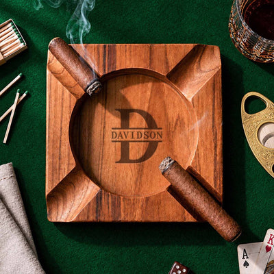 Eastwick Custom Cigar Ashtray - Teak Wood