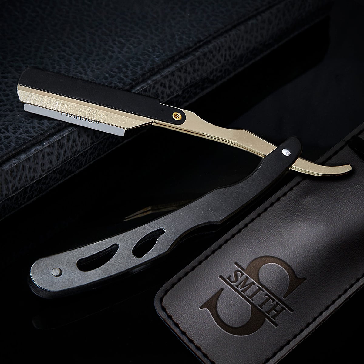 Hayden Mens Toiletry Bag with Custom Straight Razor Shaving Kit - Dopp Kit