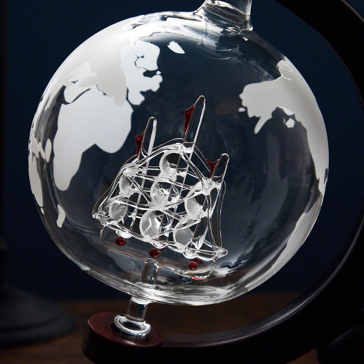 Larsen Whiskey Decanter Globe and Glassware Set