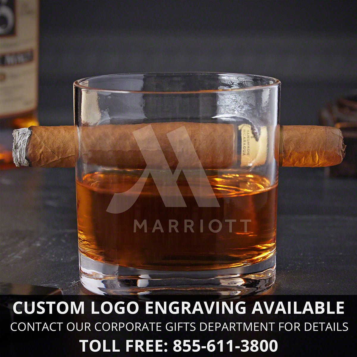 Oxley Personalized Cigar Glasses with Dante Cedar Cigar Humidor & Hygrometer 6pc
