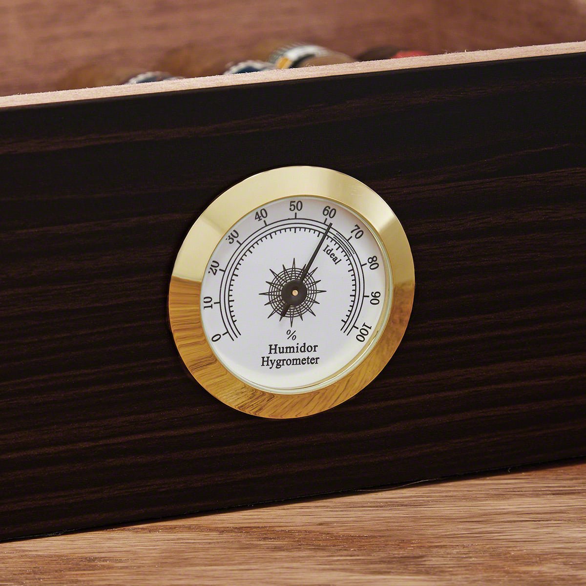 Oxley Personalized Cigar Glasses with Dante Cedar Cigar Humidor & Hygrometer 6pc