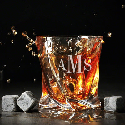 Personalized Vicente Twist Decanter Set with Whiskey Glasses