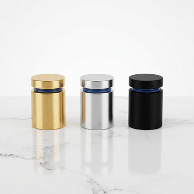 Gold, silver, and black standoff hardware options 