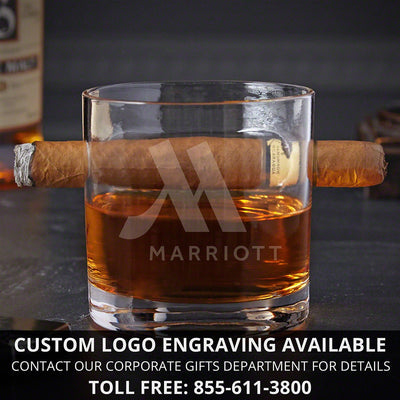 Cigar Gift Set 6pc with Dante Cedar Cigar Humidor & Custom Cigar Glasses