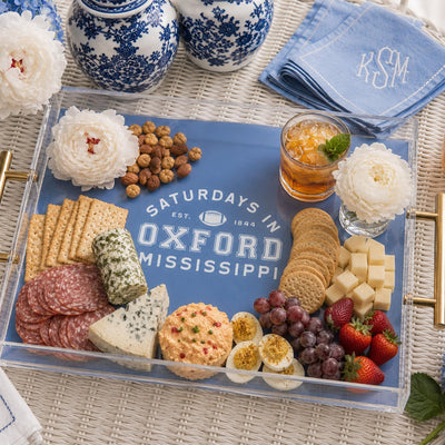 College Football Acrylic Serving Tray w/ Gold Handles