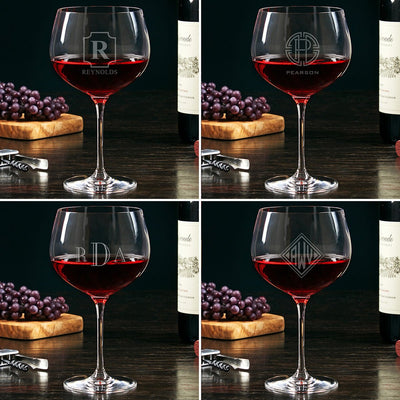 Custom Balloon Wine Glasses Set of 4