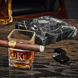 Cigar Ashtray + Cigar Glass