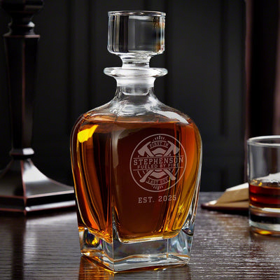 Engraved Draper Decanter Firefighter Gift