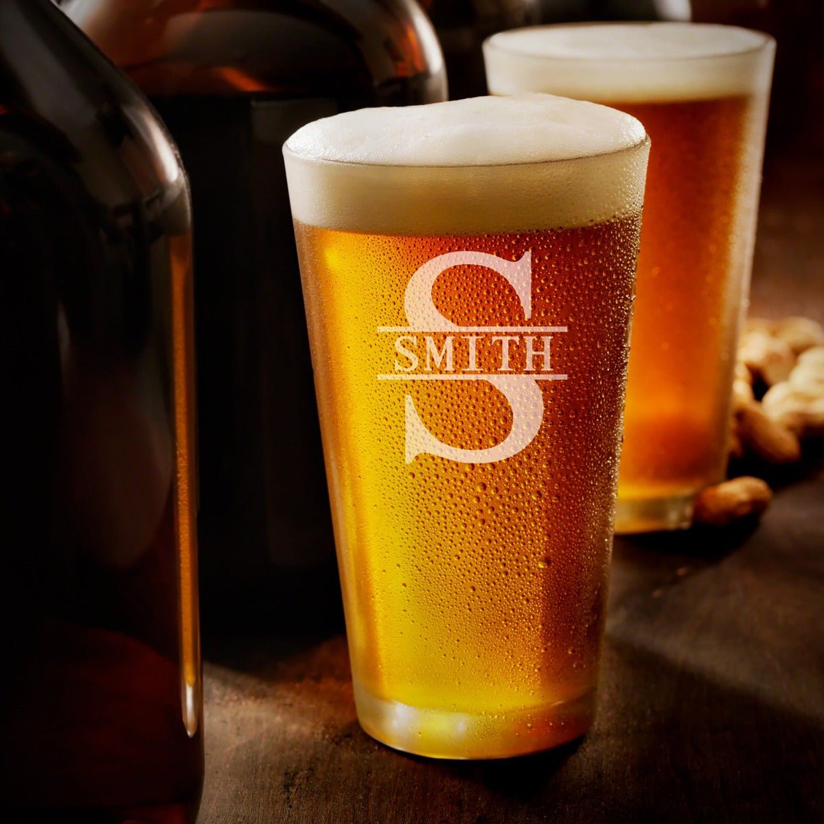 Engraved Pint Glasses, 4pc Set