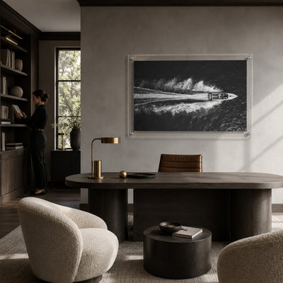 Exit By Sea Black & White Acrylic Wall Art Print - Horizontal