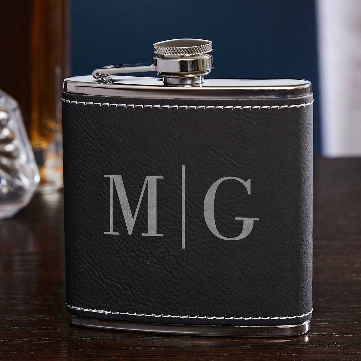 black and silver flask