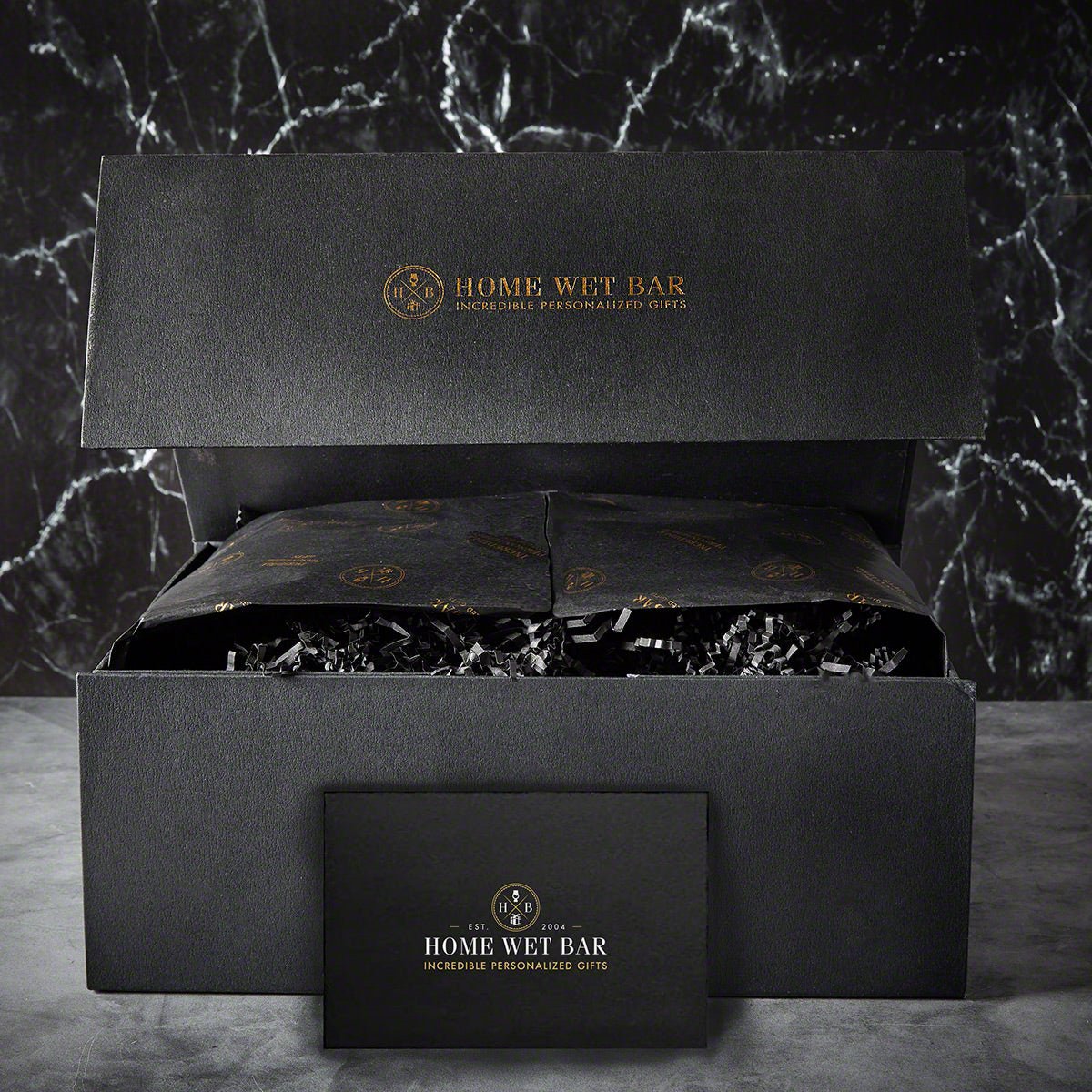 Personalized Bourbon Decanter Luxury Box Set with Rocks Glasses - 7pc