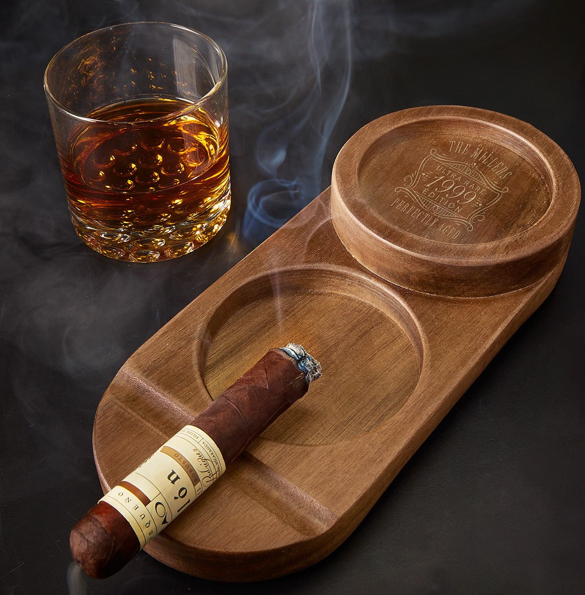 Personalized Whiskey Holder and Cigar Ashtray