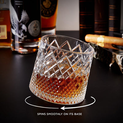 Remington Custom Decanter Set with Rotating Whiskey Glasses