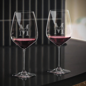 Two Red Riedel Glasses