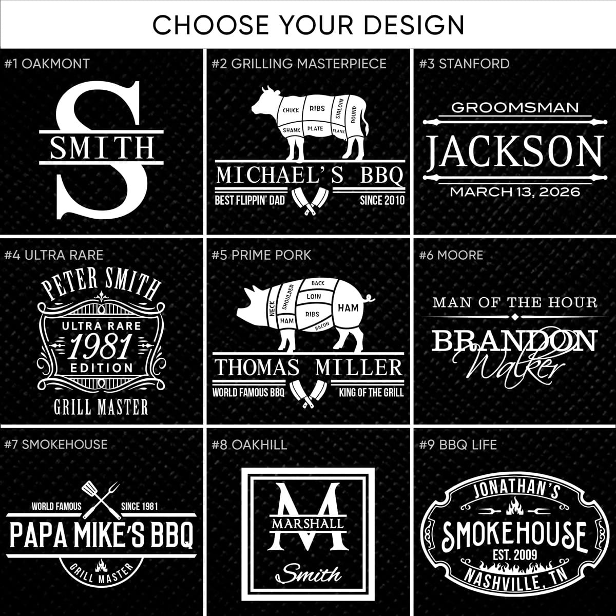 Rosewood Personalized Grilling Tools