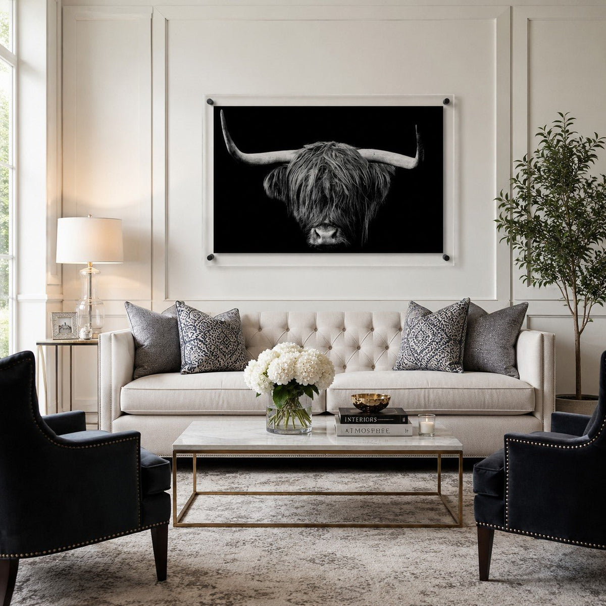 The Highlander Black & White Acrylic Wall Art Print